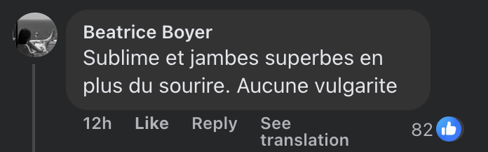 Commentaire d'internaute sur la tenue de Virginie Efira | Source : capture facebook.com/parismatchmag