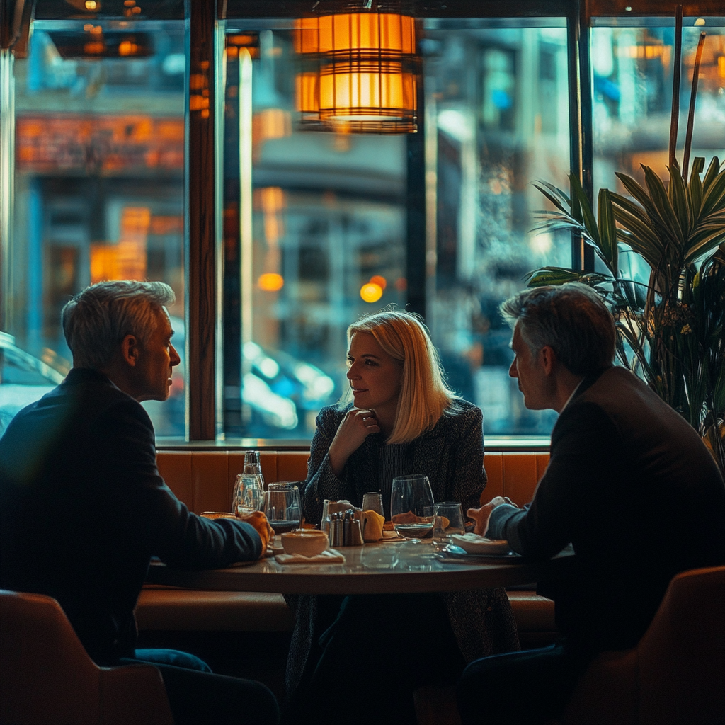 Des personnes en réunion dans un restaurant | Source : Midjourney