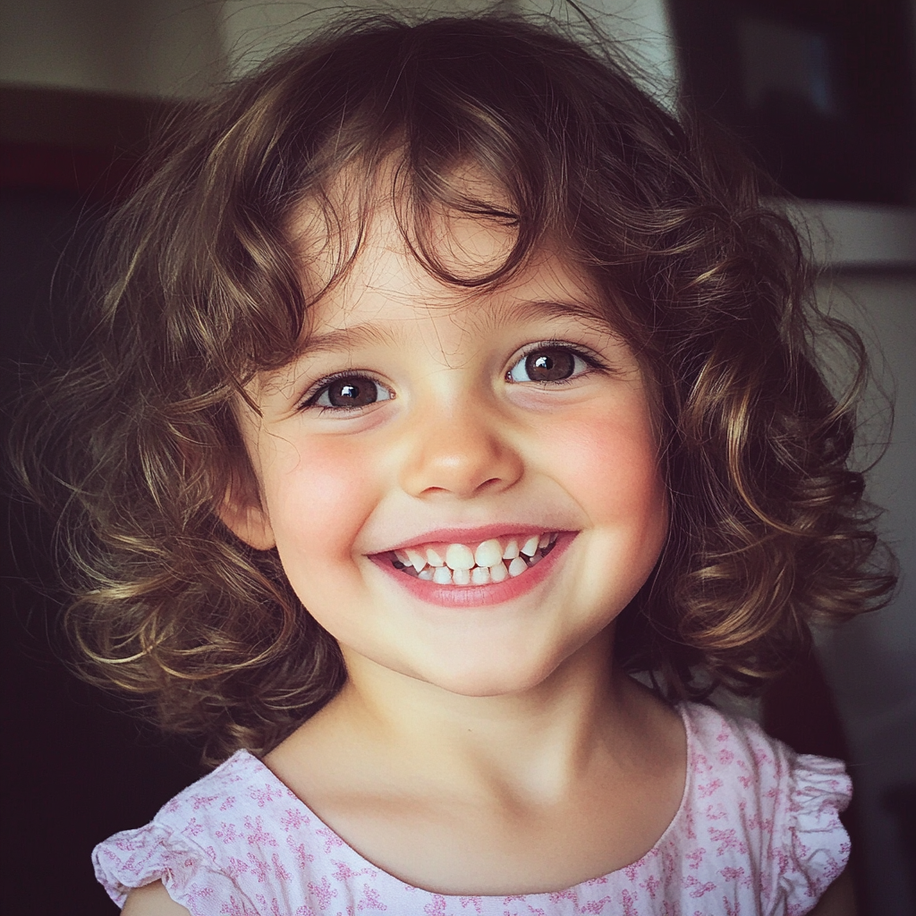 Une petite fille souriante | Source : Midjourney