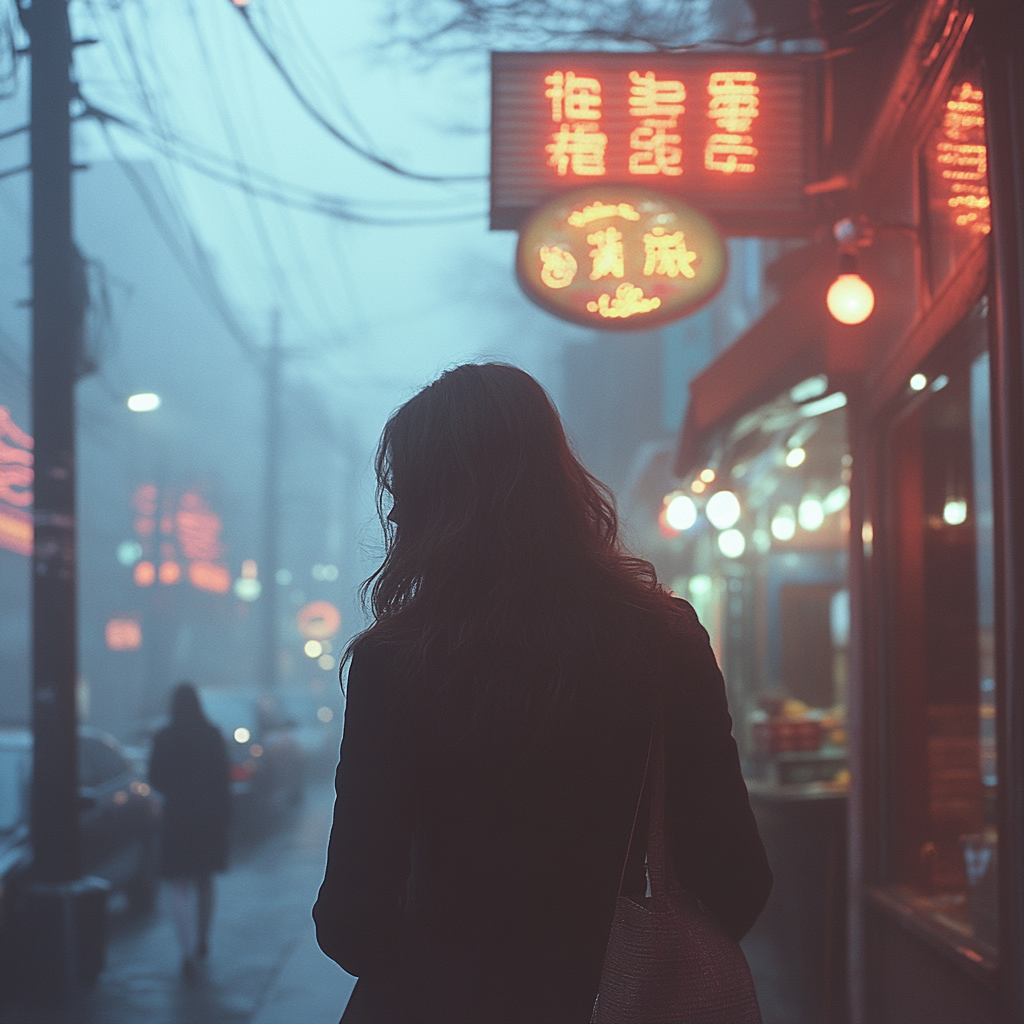 Une femme se rendant à pied dans un bar | Source : Midjourney