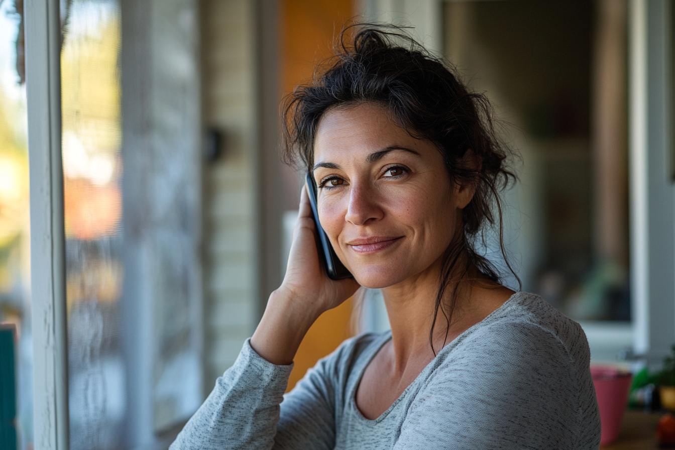 Une femme qui parle au téléphone | Source : Midjourney