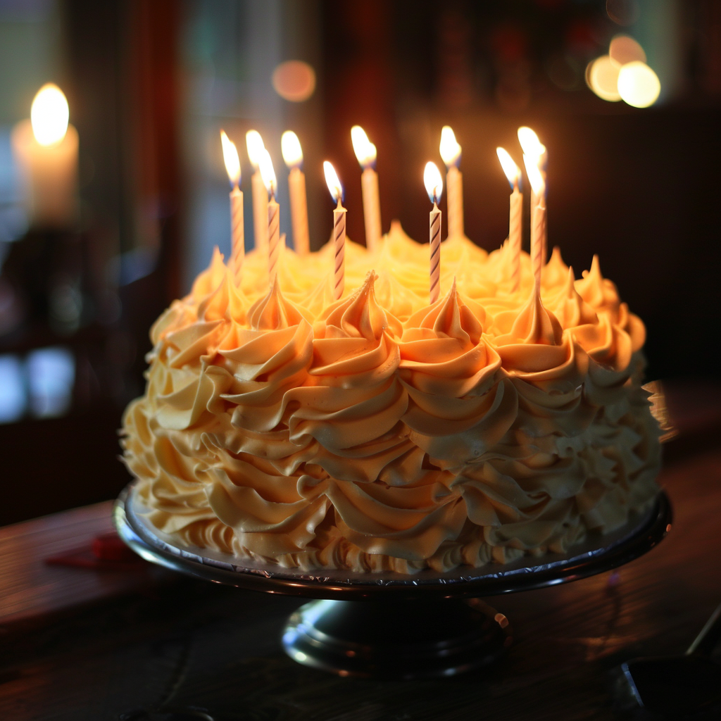 Un gâteau d'anniversaire avec des bougies | Source : Midjourney