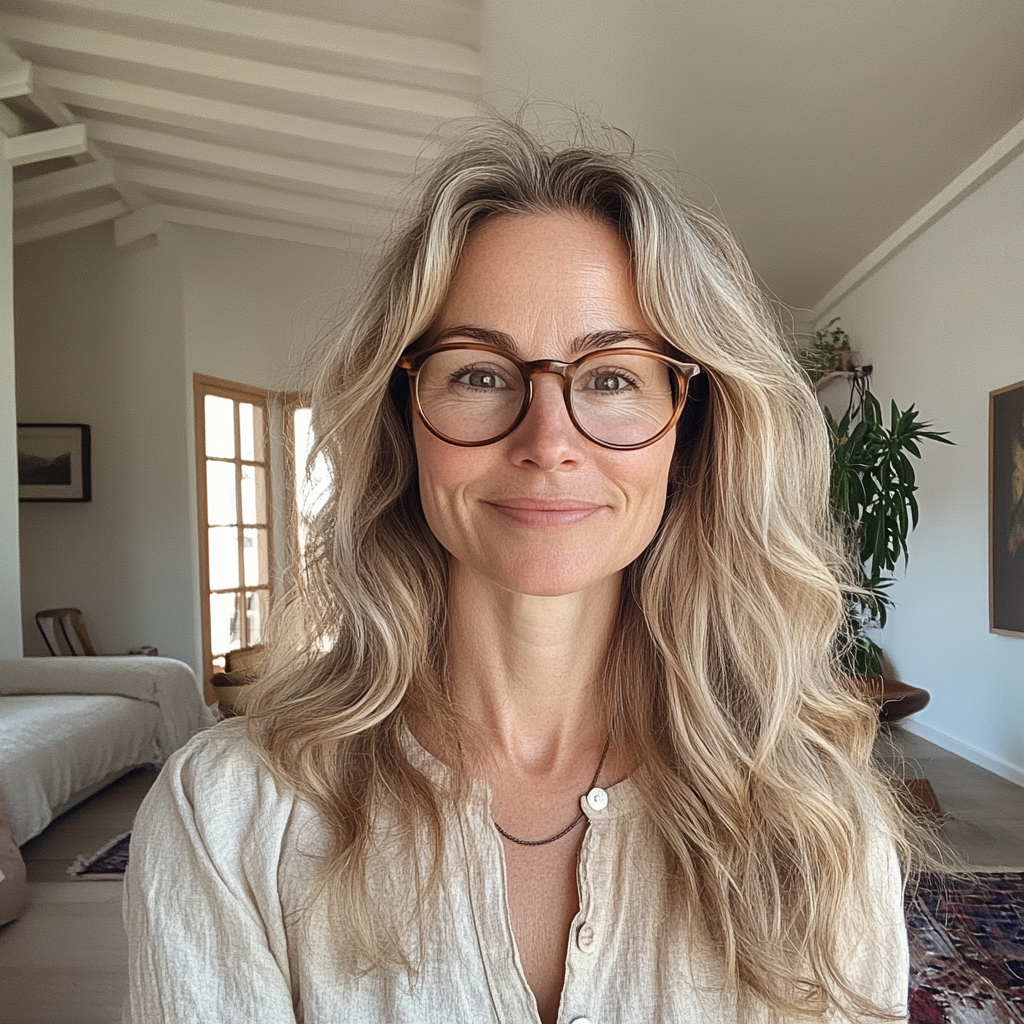 Gros plan sur une femme souriante | Source : Midjourney