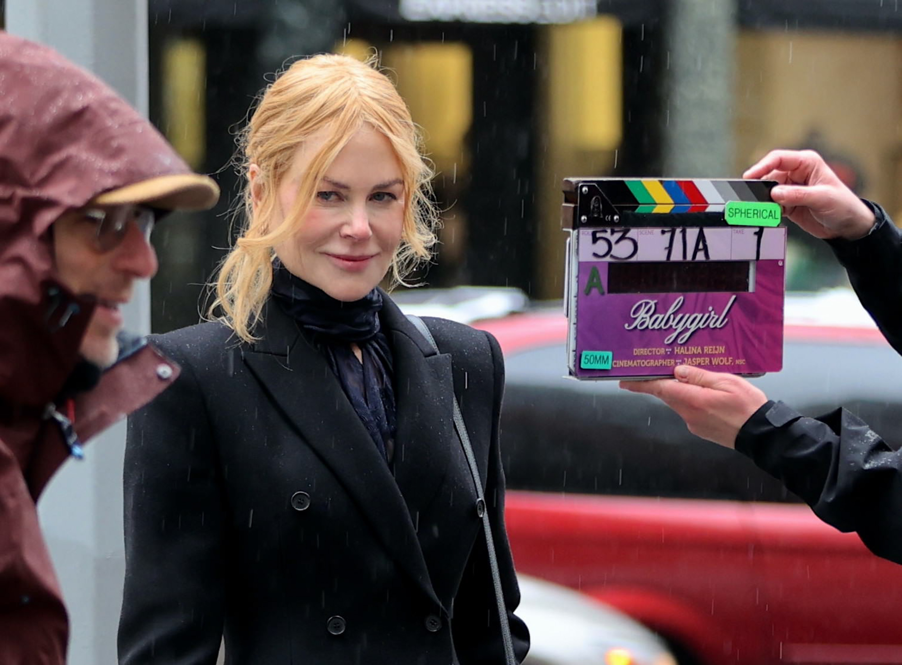 Nicole Kidman est vue sur le plateau de tournage de "Babygirl" à New York, le 16 janvier 2024 | Source : Getty Images