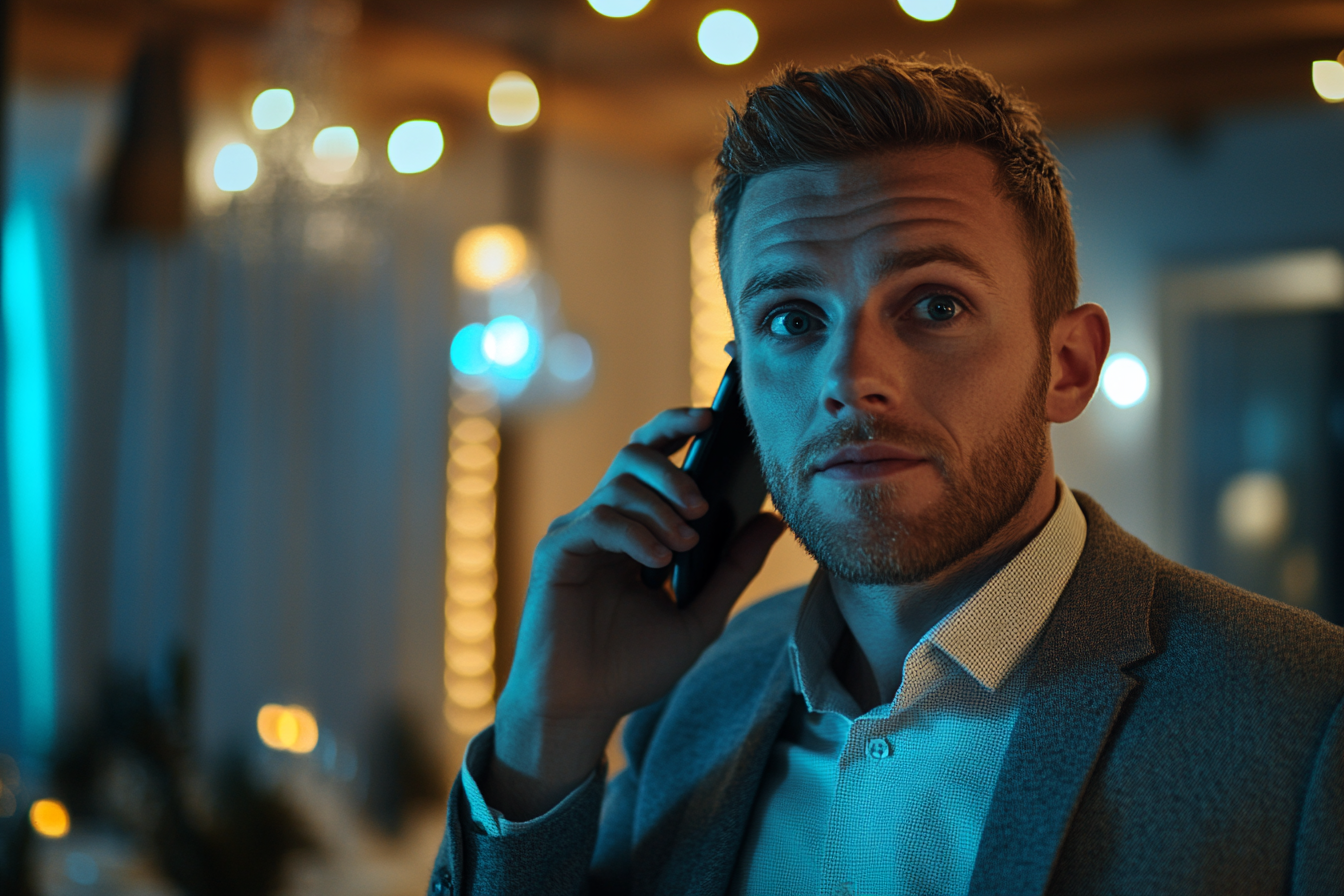 Un homme qui parle au téléphone | Source : Midjourney