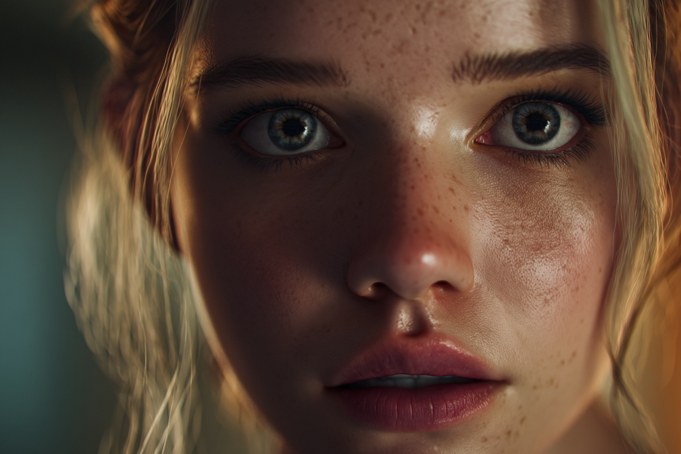 Gros plan sur le visage d'une femme | Source : Midjourney