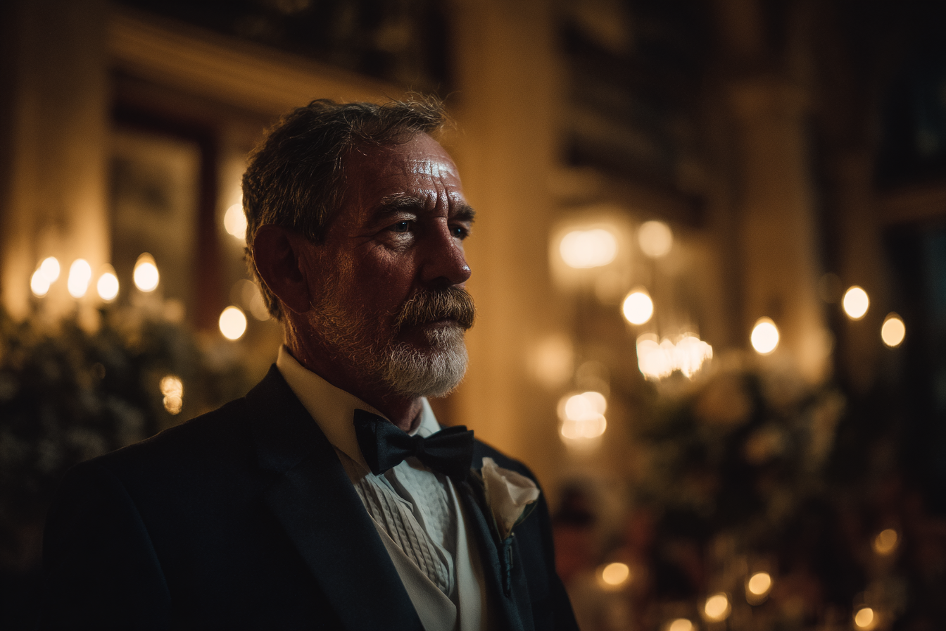 Un homme plus âgé au mariage de sa fille | Source : Midjourney