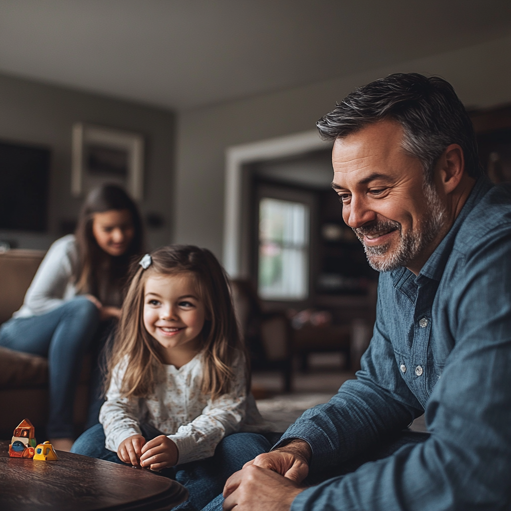 Parents jouant avec leur fille | Source : Midjourney