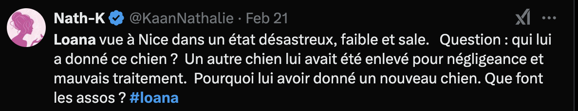 Commentaire d’internaute sur la vidéo de Loana | Source : capture X