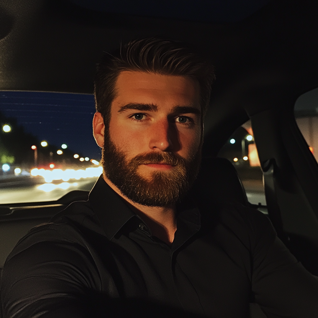 Un homme pensif au volant d'une voiture | Source : Midjourney