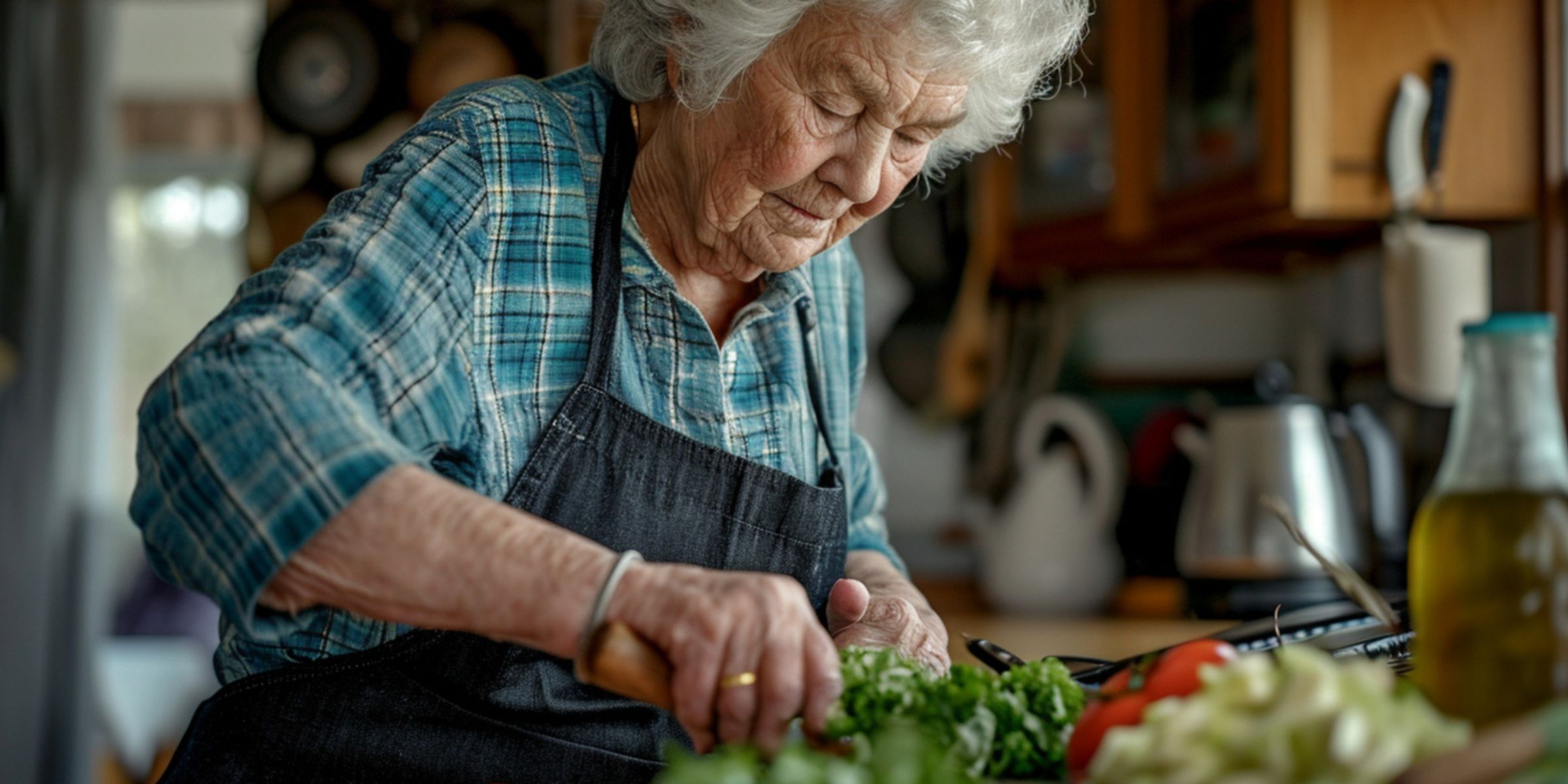 Une femme âgée en train de préparer un repas | Source : Freepik