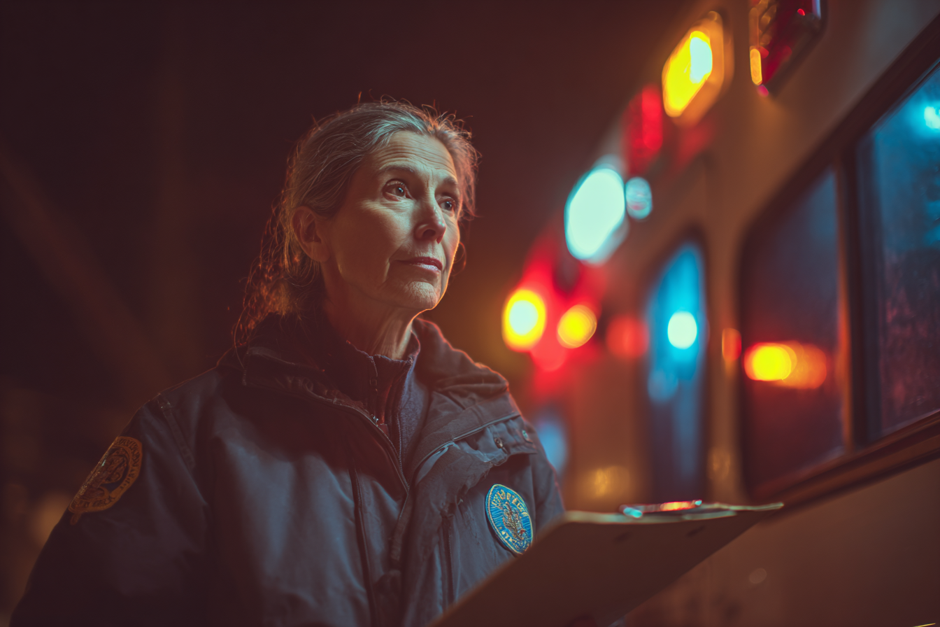 Une femme âgée tenant un presse-papiers | Source : Midjourney