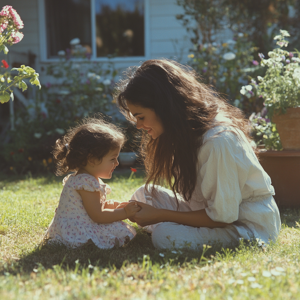 Une femme jouant avec sa fille | Source : Midjourney