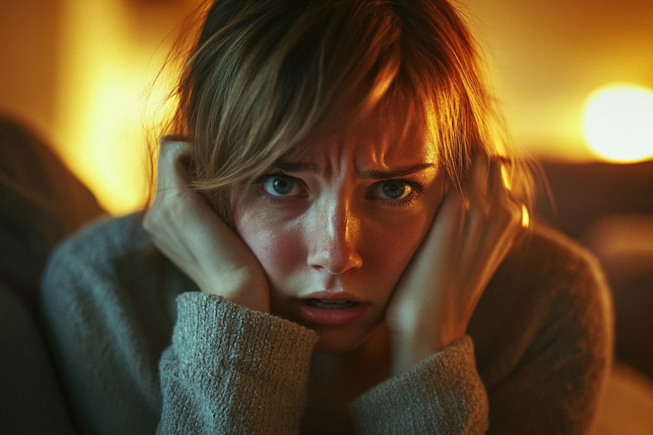 Une femme frustrée qui se tient la tête | Source : Midjourney