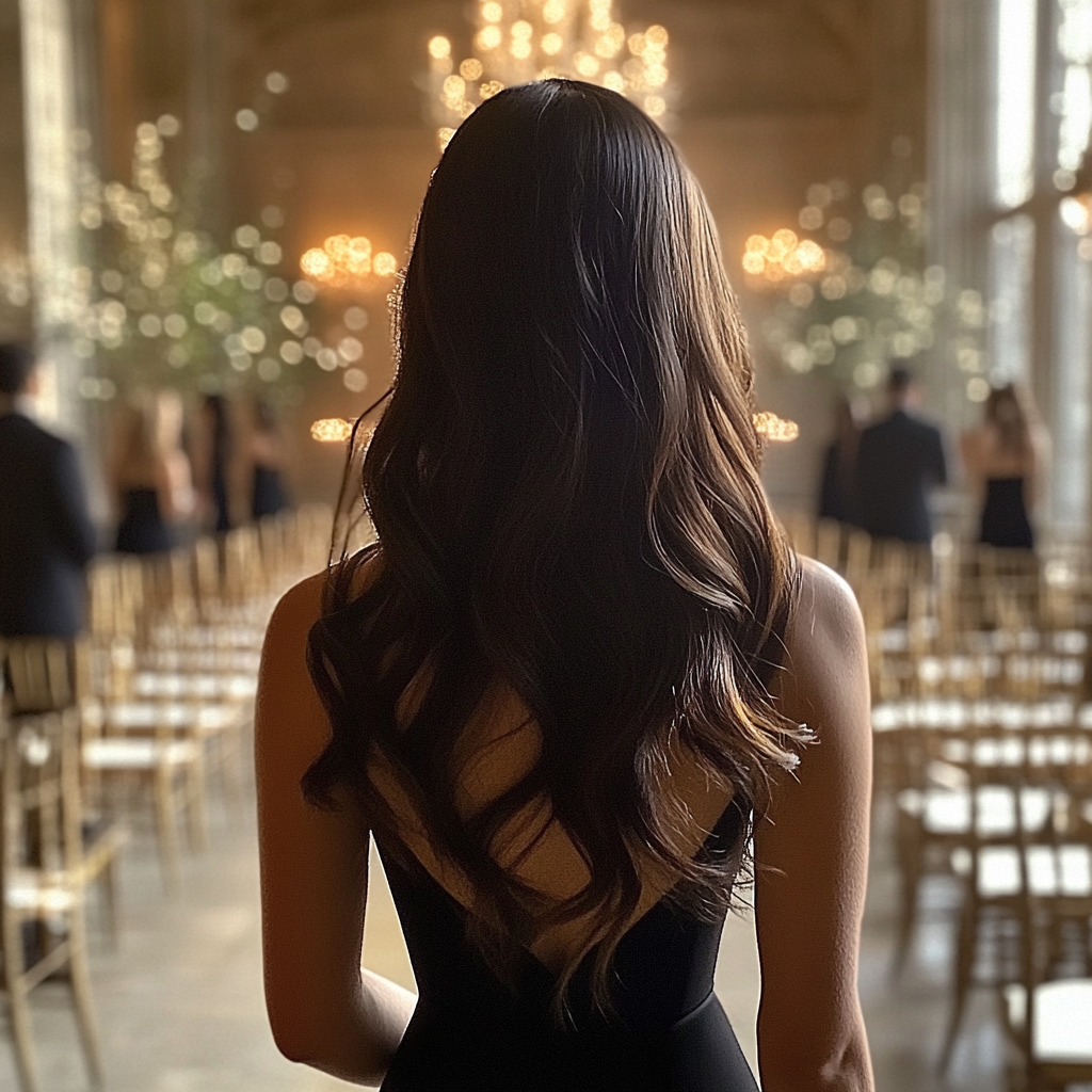 A woman standing at a wedding venue | Source: Midjourney