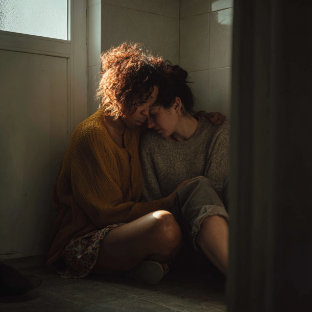 Une femme en réconforte une autre | Source : Midjourney