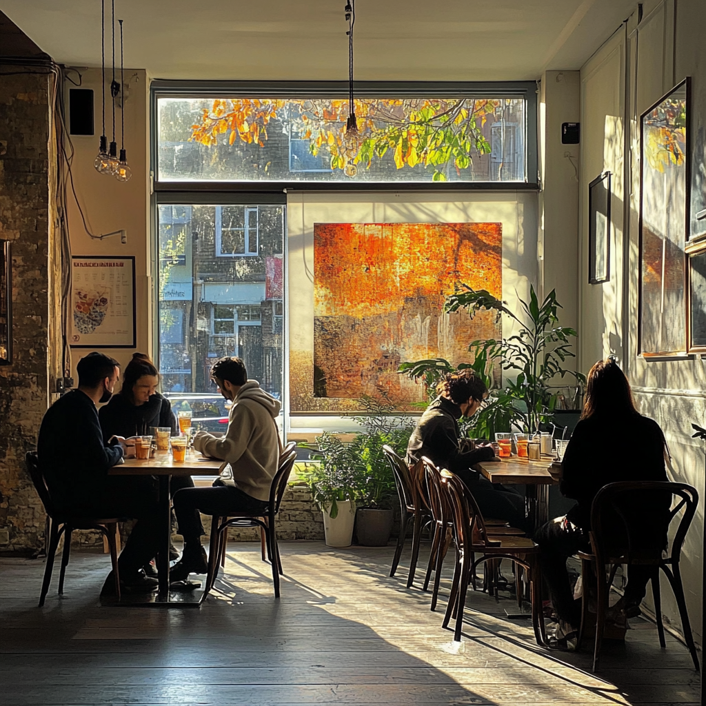 L'intérieur d'un café | Source : Midjourney