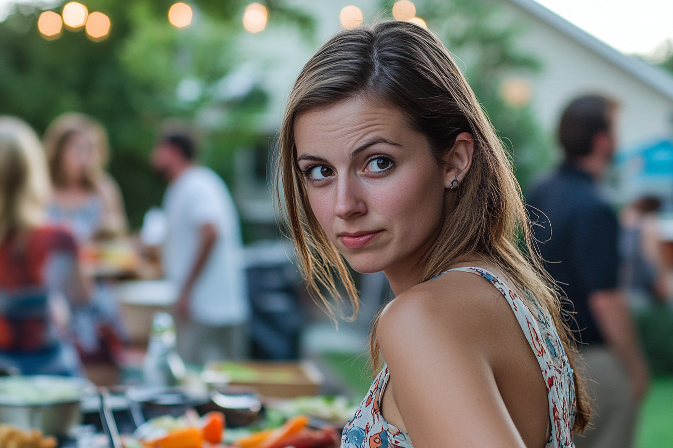 Une femme lors d'une réunion de quartier | Source : Midjourney