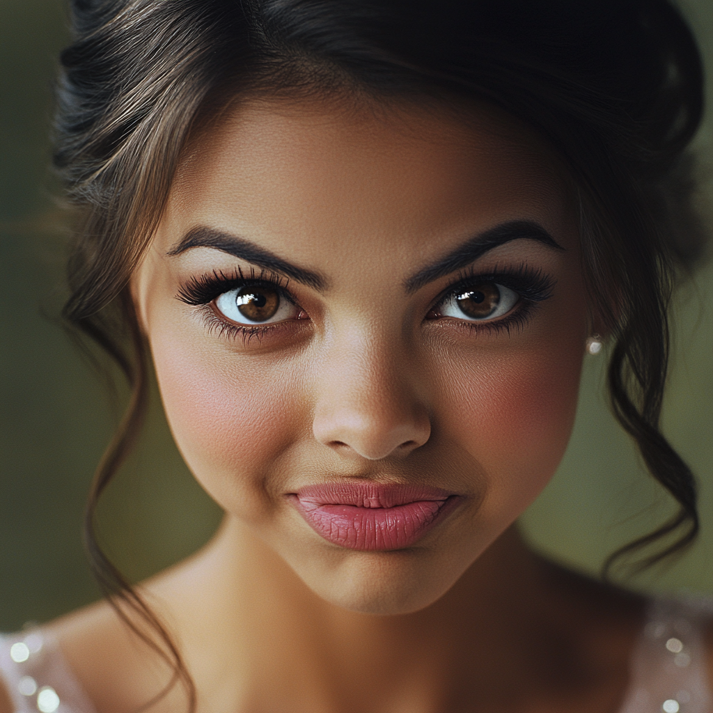 Le visage d'une femme qui ricane | Source : Midjourney