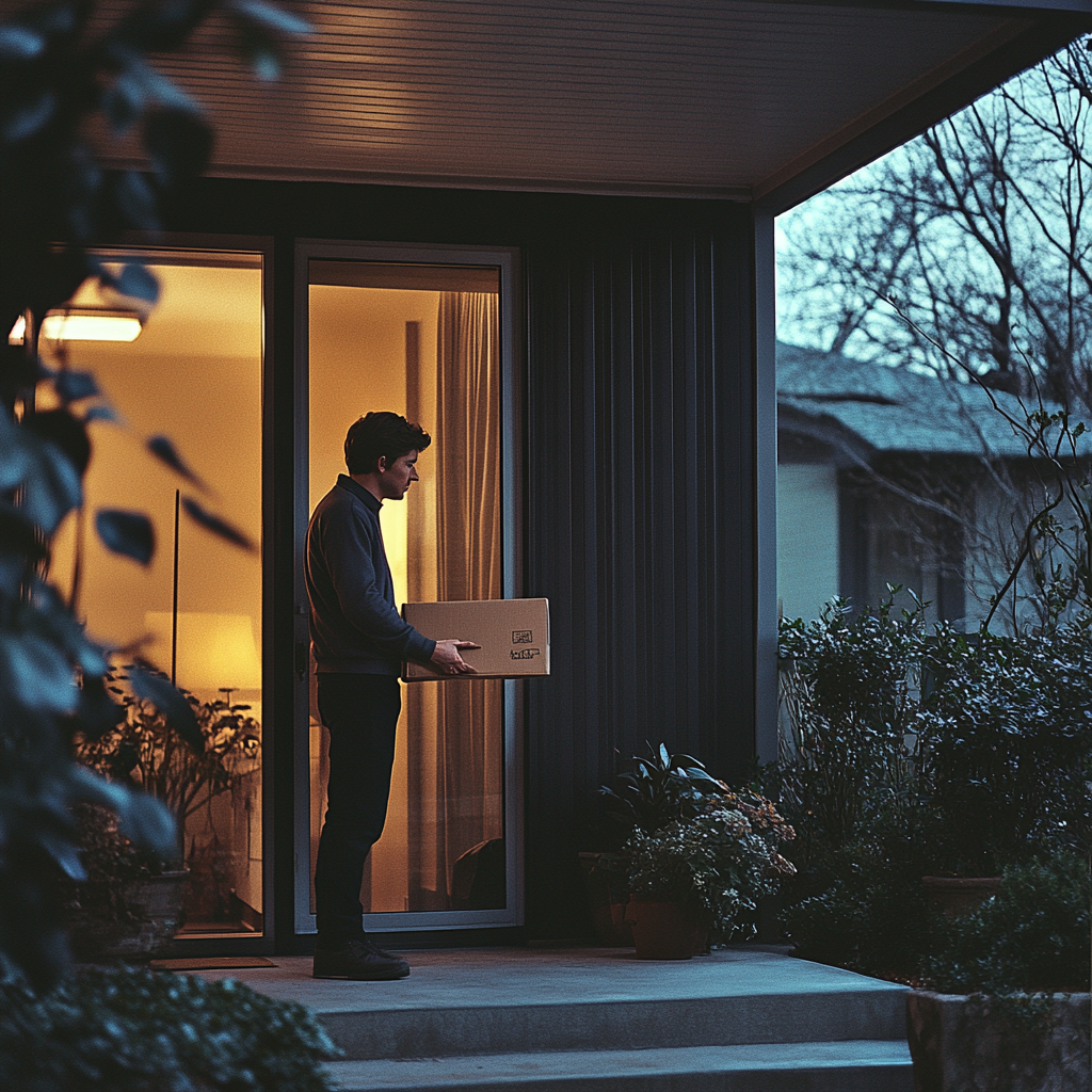 Un homme tenant une boîte | Source : Midjourney