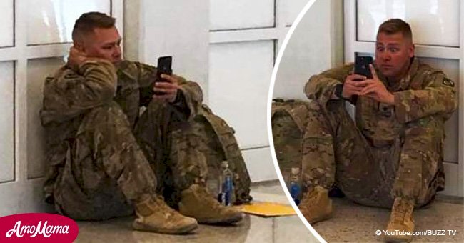 Ce soldat a une réaction étonnante en regardant la naissance de sa fille sur FaceTime à l'aéroport