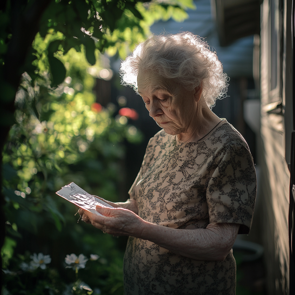 Une femme tenant une lettre | Source : Midjourney