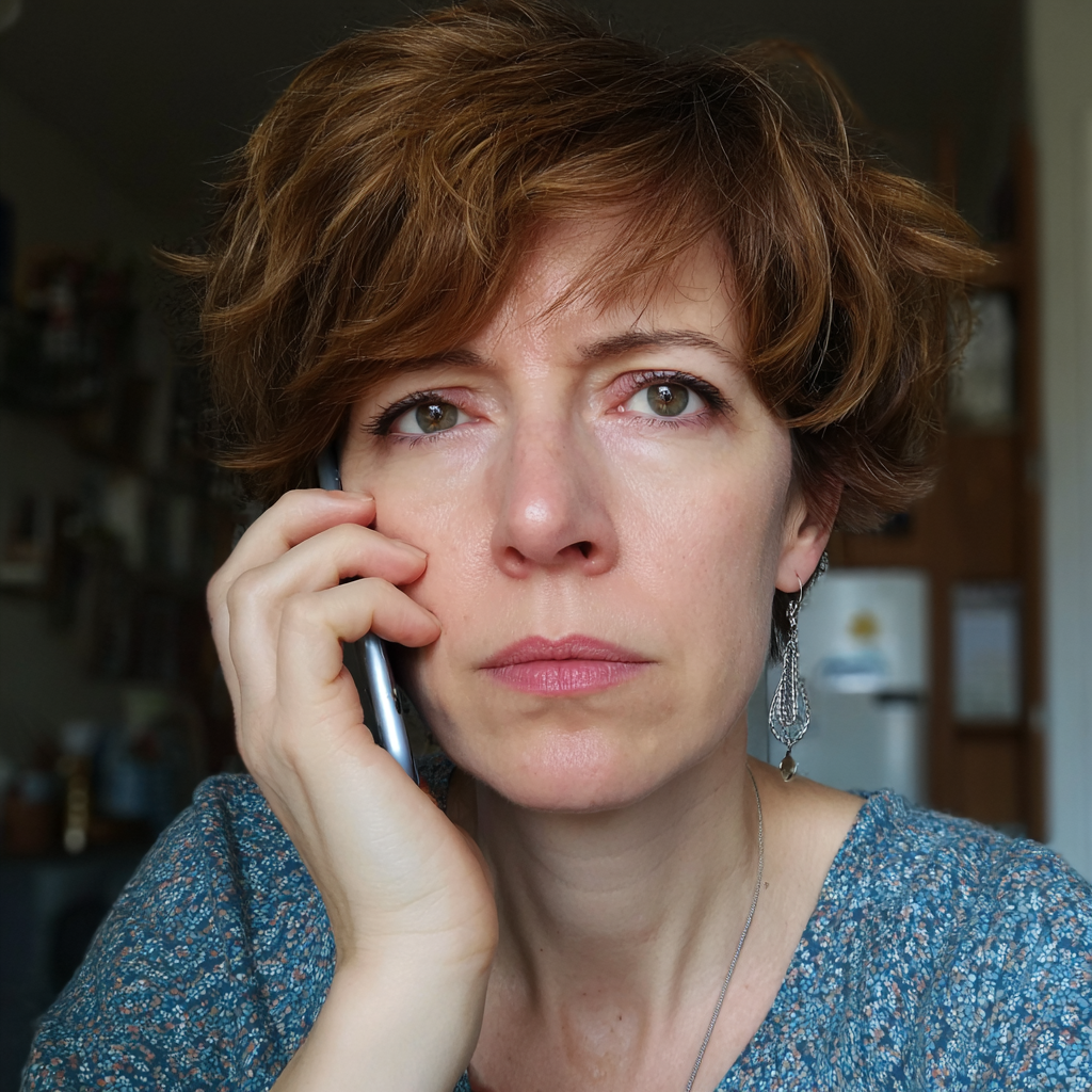 Une femme qui parle au téléphone | Source : Midjourney