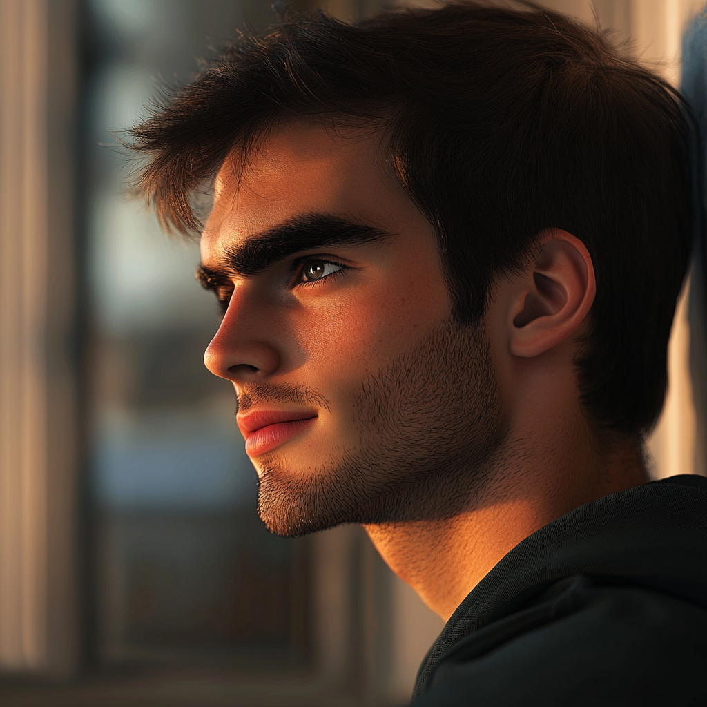 Un jeune homme pensif qui regarde quelqu'un | Source : Midjourney