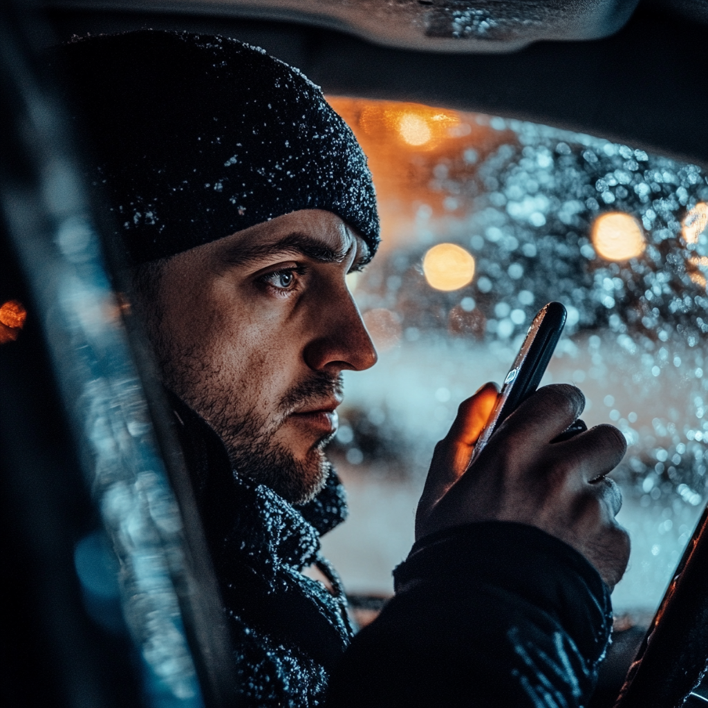 A serious man talking on the phone | Source: Midjourney