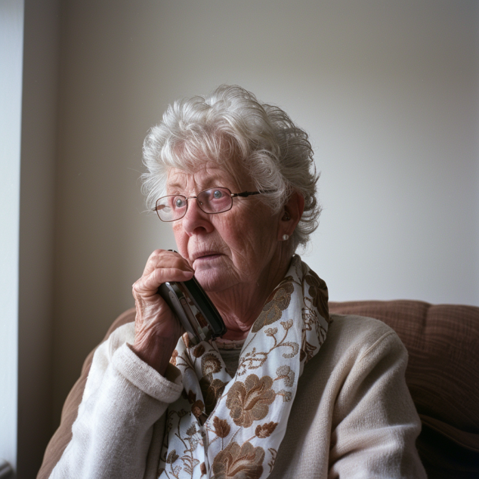 Une grand-mère qui parle au téléphone | Source : Midjourney