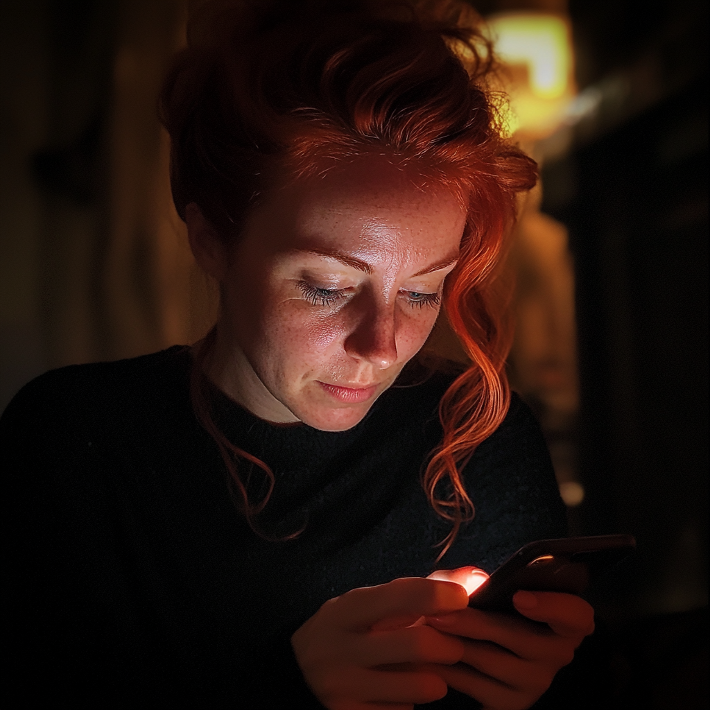 Une femme utilisant son téléphone | Source : Midjourney