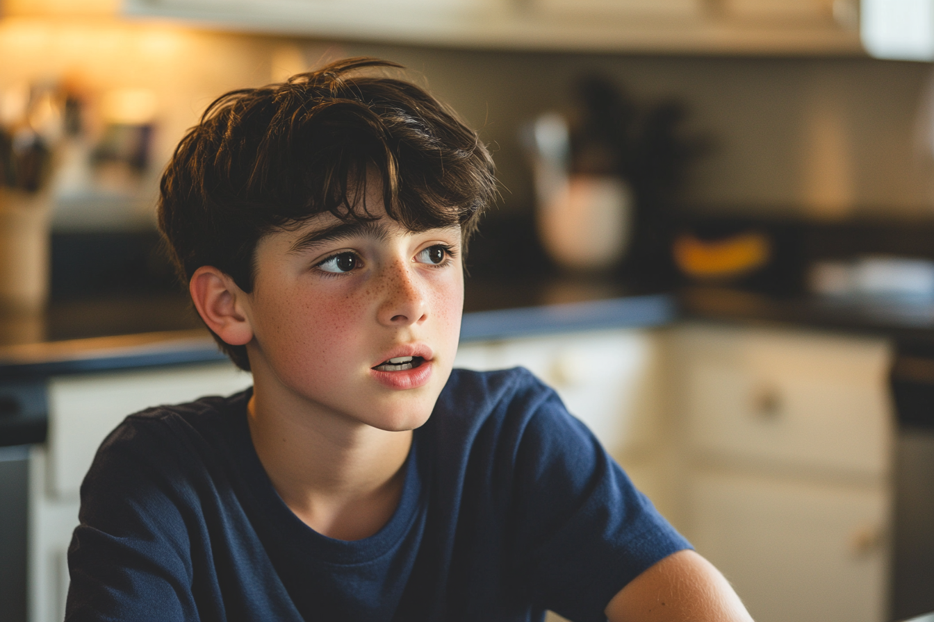 Teenager speaks during dinner | Source: Midjourney