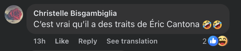 Commentaire d'un internaute sur le lien de parenté entre le pape Léon XIV et Eric Cantona | Source : Facebook/Démotivateur