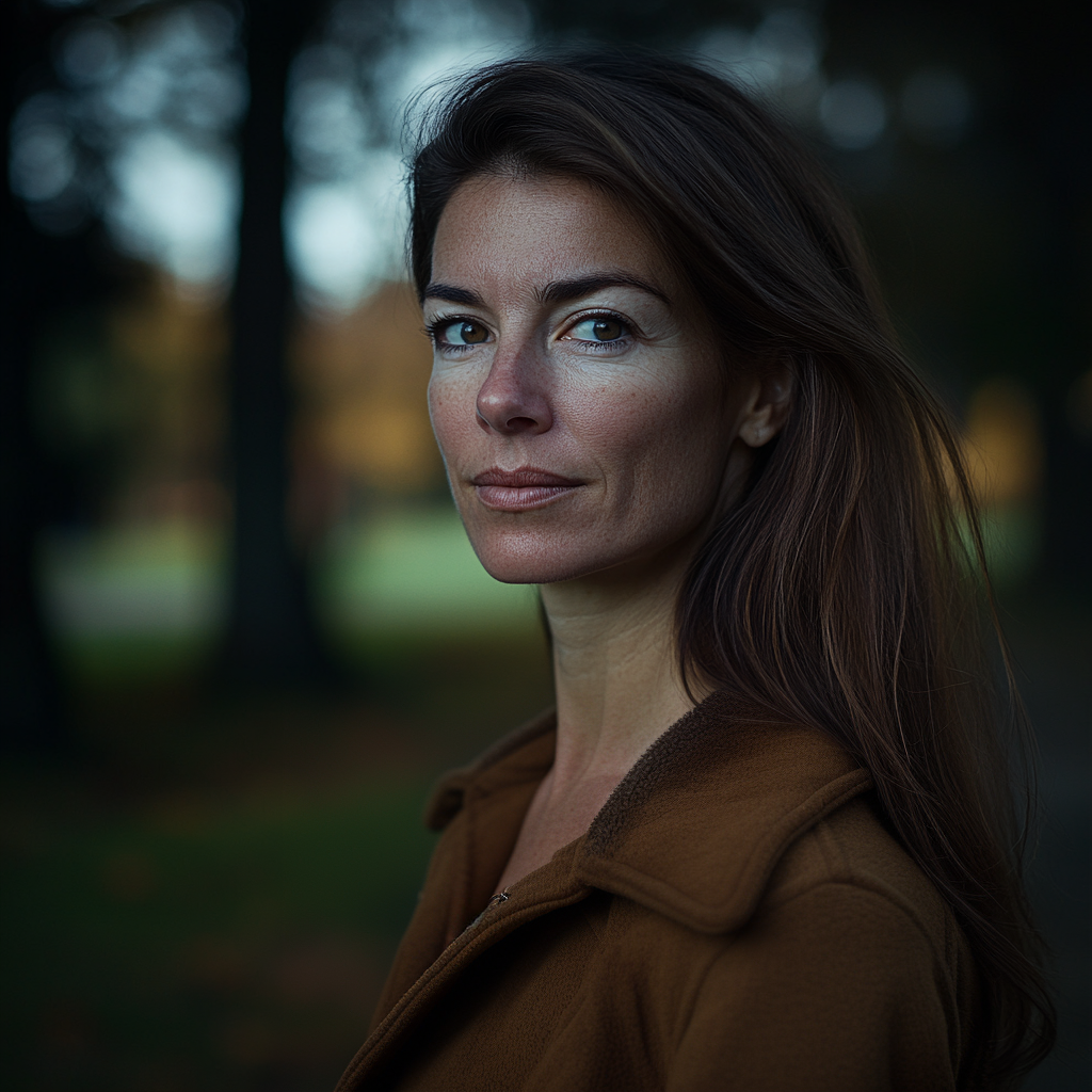 Une femme debout dans un parc | Source : Midjourney