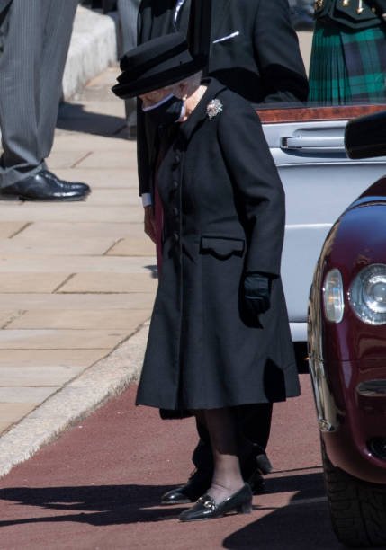 La reine Elizabeth II lors des obsèques de son époux le prince Philip | Photo: Getty Images