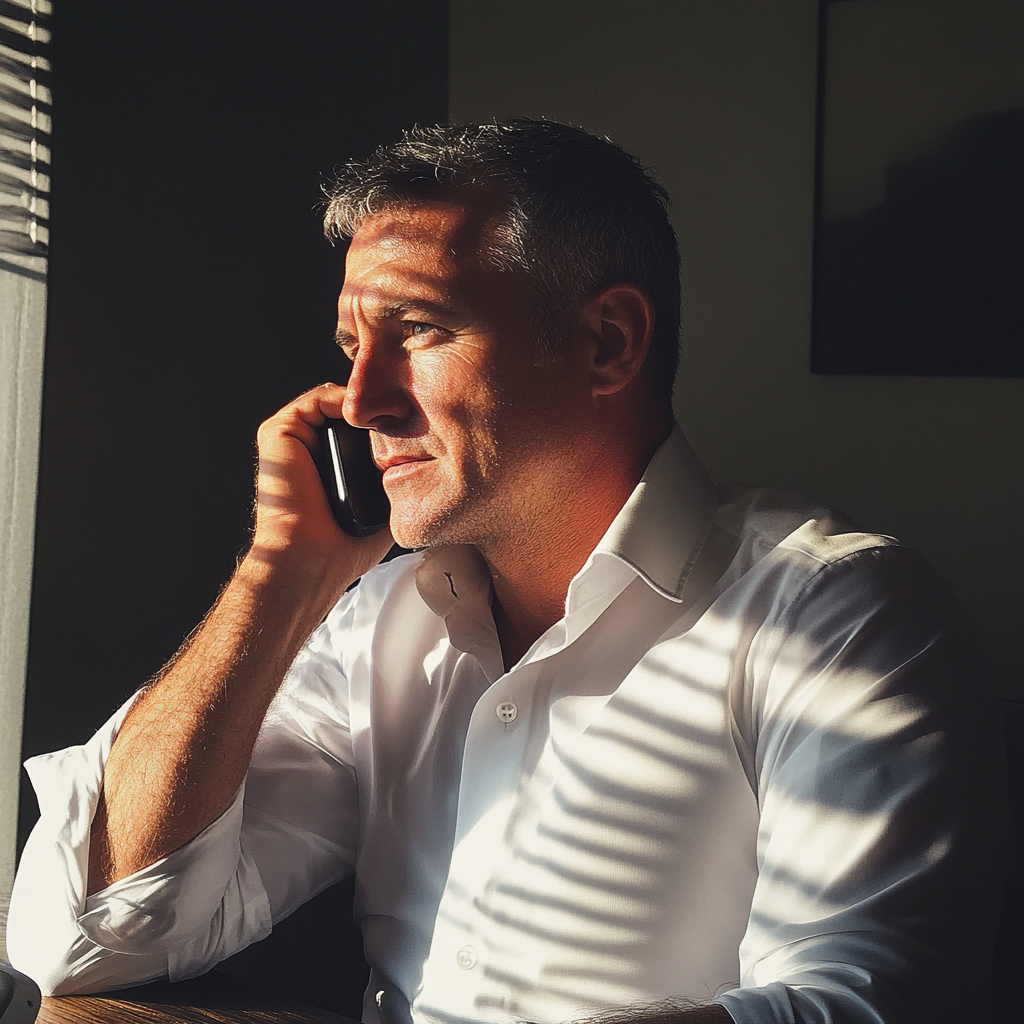 Un homme qui parle au téléphone | Source : Midjourney