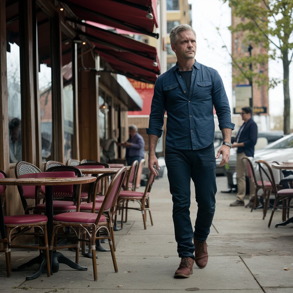 Un homme s'éloignant d'un café | Source : Midjourney