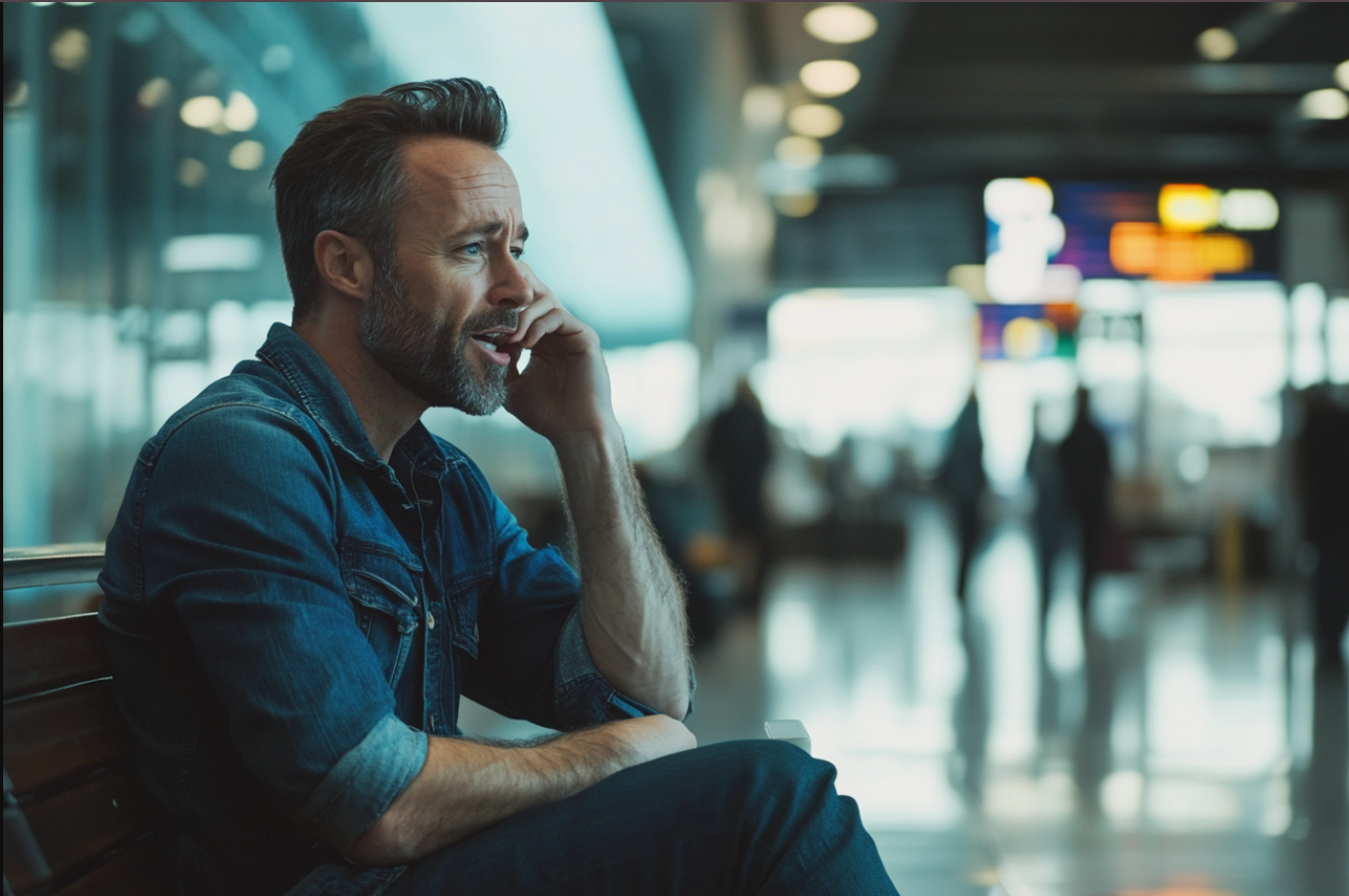 Un homme qui parle au téléphone | Source : Midjourney