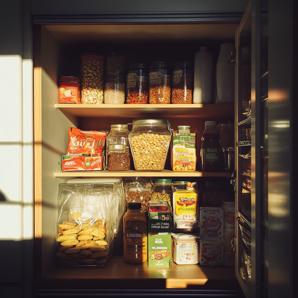 An open kitchen cupboard | Source: Midjourney