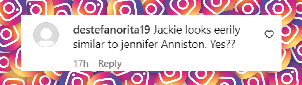 Commentaire d'un net-citoyen sur la ressemblance de Jackie Sandler avec Jennifer Aniston, posté en août 2024 | Source : Instagram/people