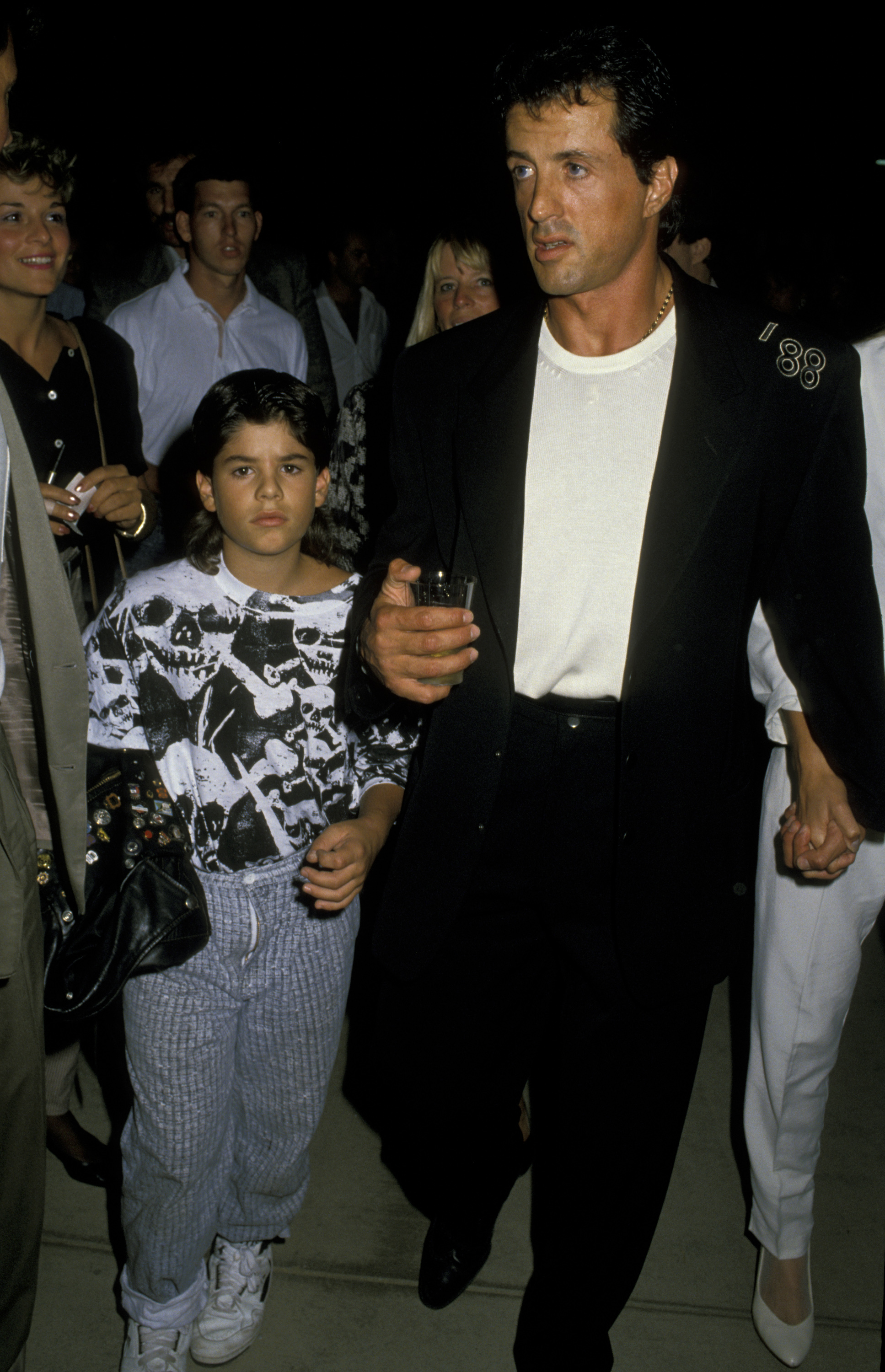 Sage et Sylvester Stallone le 26 août 1988 | Source : Getty Images