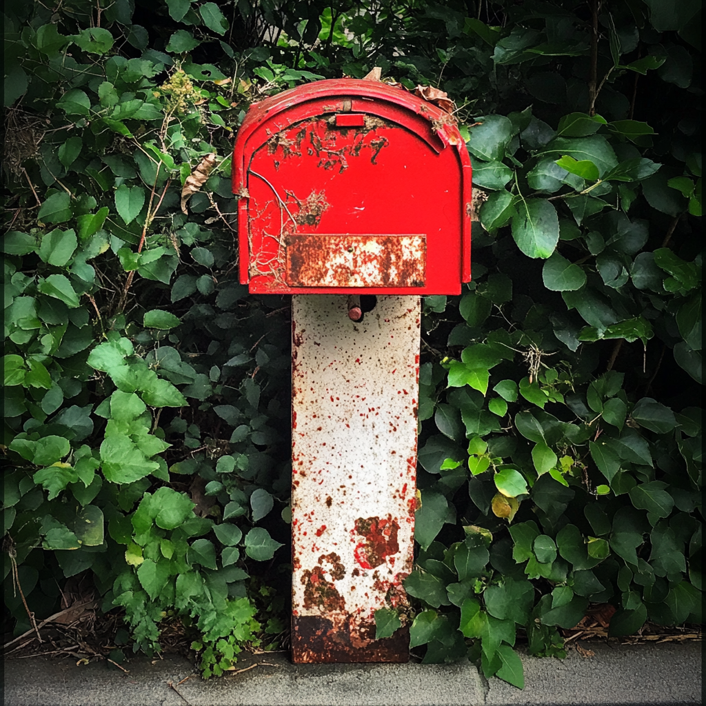 Une boîte aux lettres rouge | Source : Midjourney