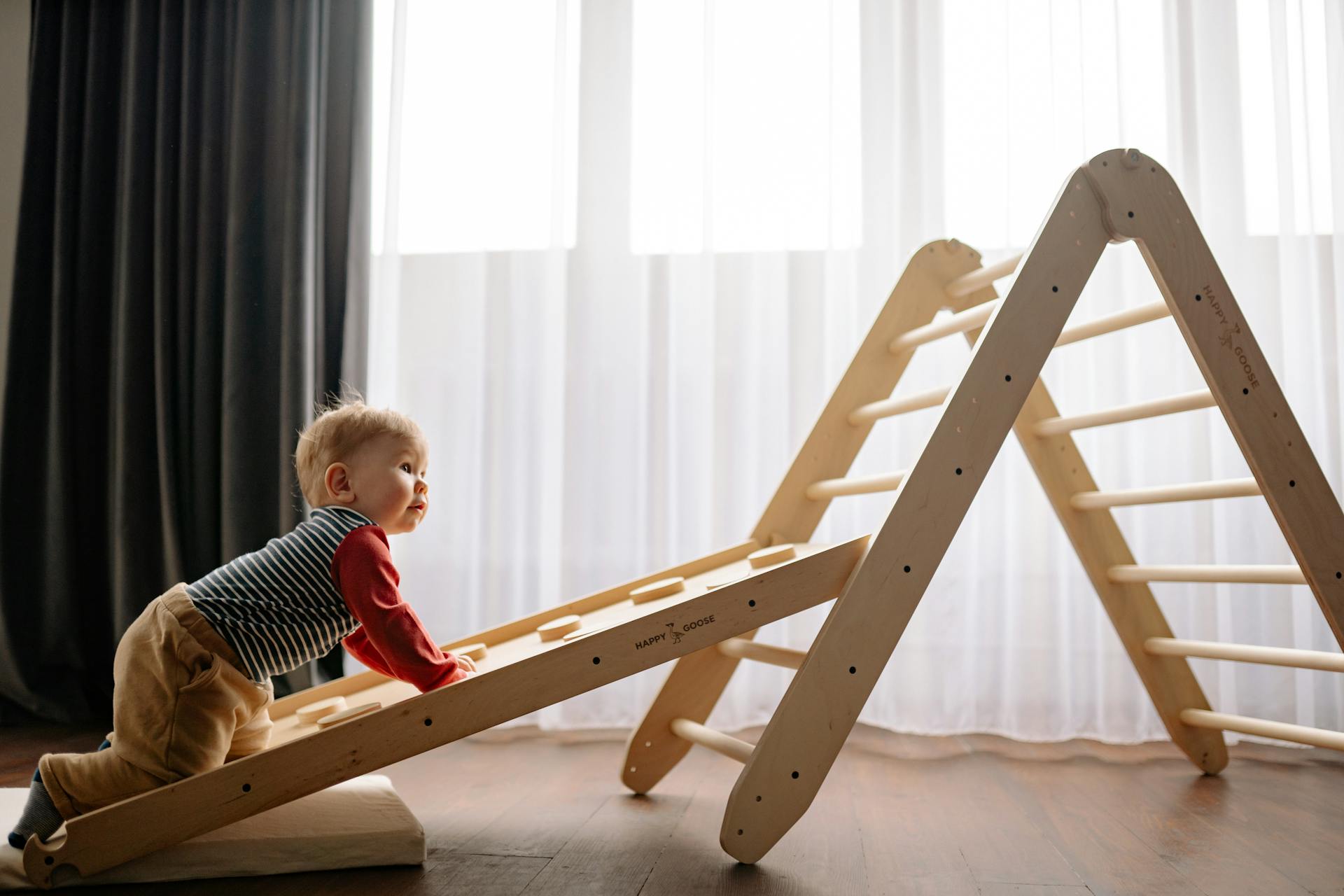 Un petit garçon qui grimpe sur une échelle en bois | Source : Pexels