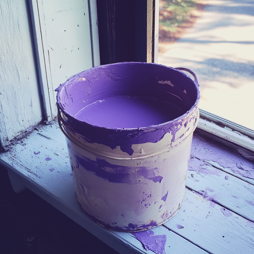 Un seau de peinture lavande | Source : Midjourney
