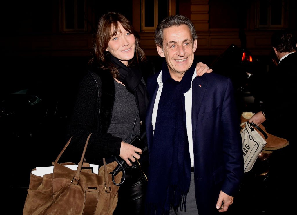 Carla Bruni et Nicolas Sarkozy sont vus arriver à l'hôtel Santo Mauro après le concert de Carla Bruni le 10 janvier 2018 à Madrid, Espagne. | Photo : Getty Images