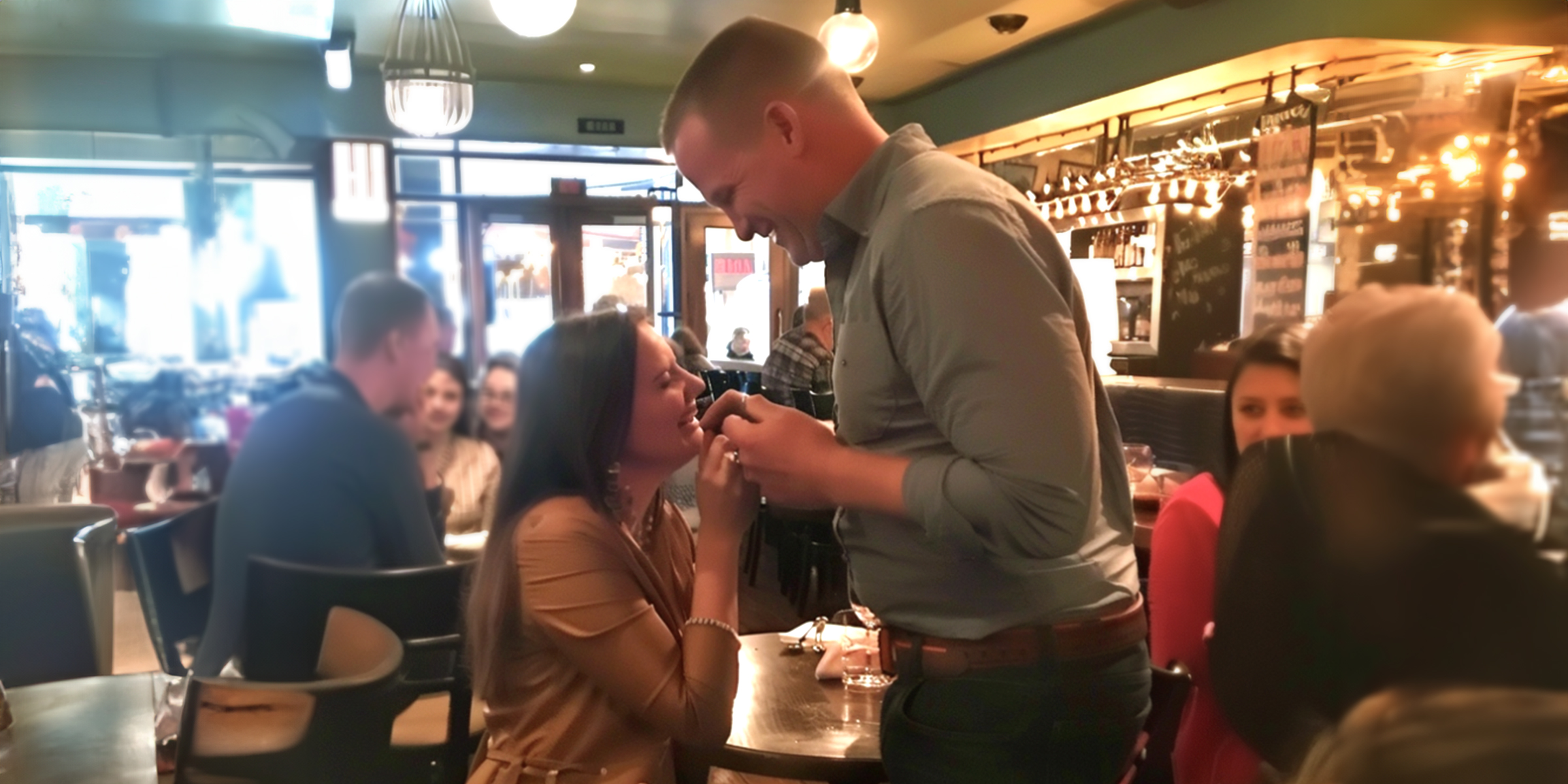 Un couple souriant se tenant la main lors d'une fête animée | Source : AmoMama