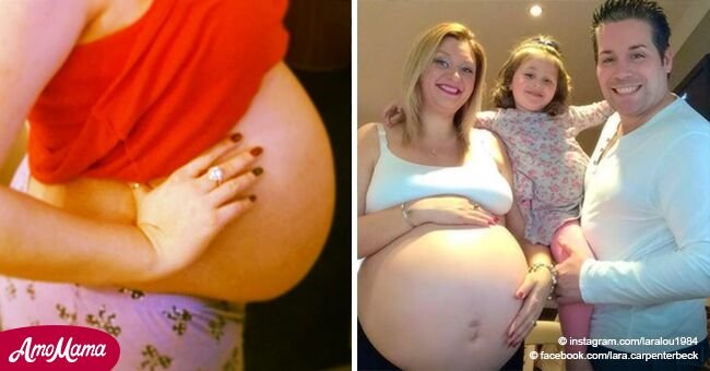 Cette femme avait un ventre très rond à 12 semaines de grossesse. Il est devenu de plus en plus gros jusqu'à la naissance