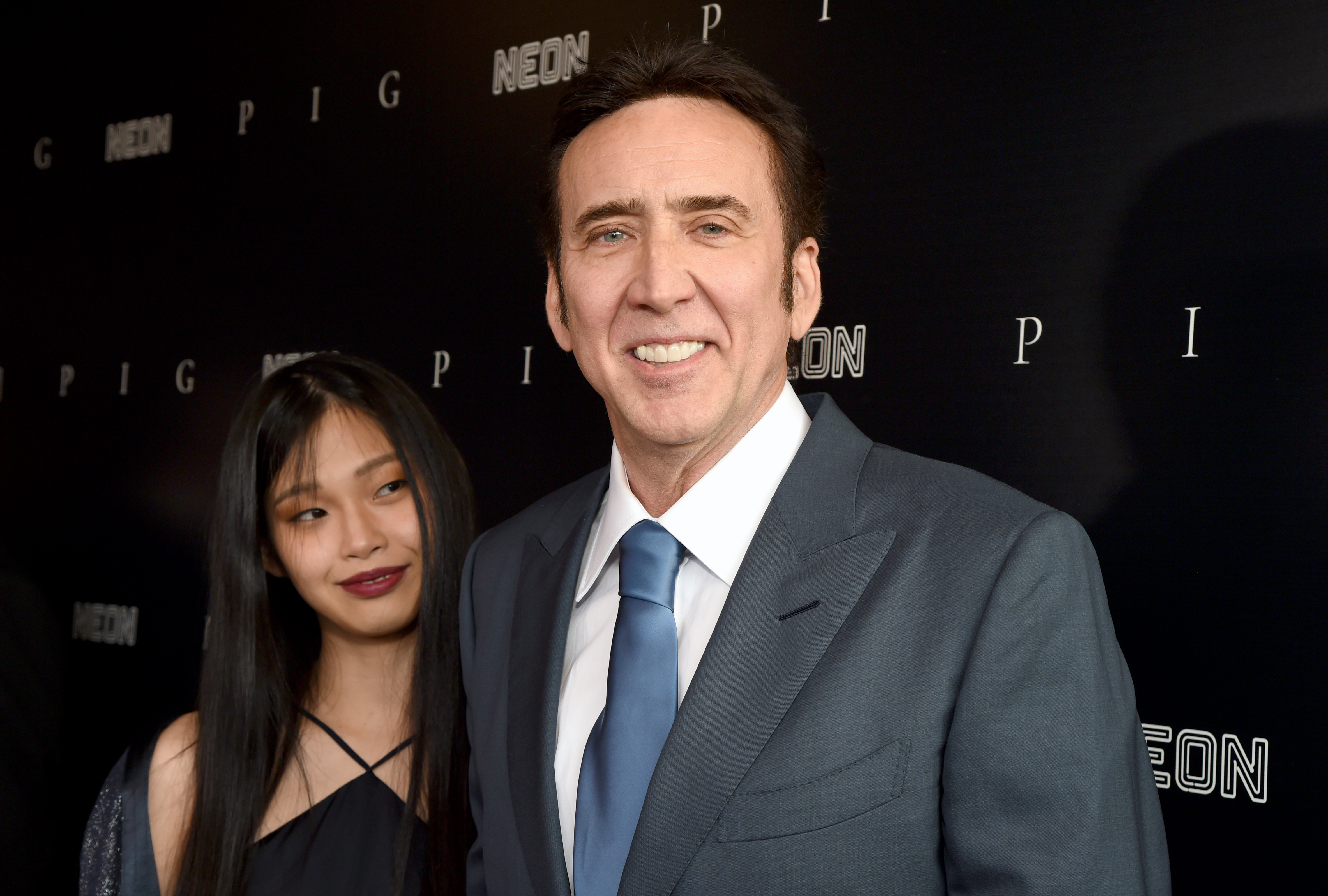 Riko Shibata et Nicolas Cage à la première du film "PIG" le 13 juillet 2021 à Los Angeles, Californie | Source : Getty Images