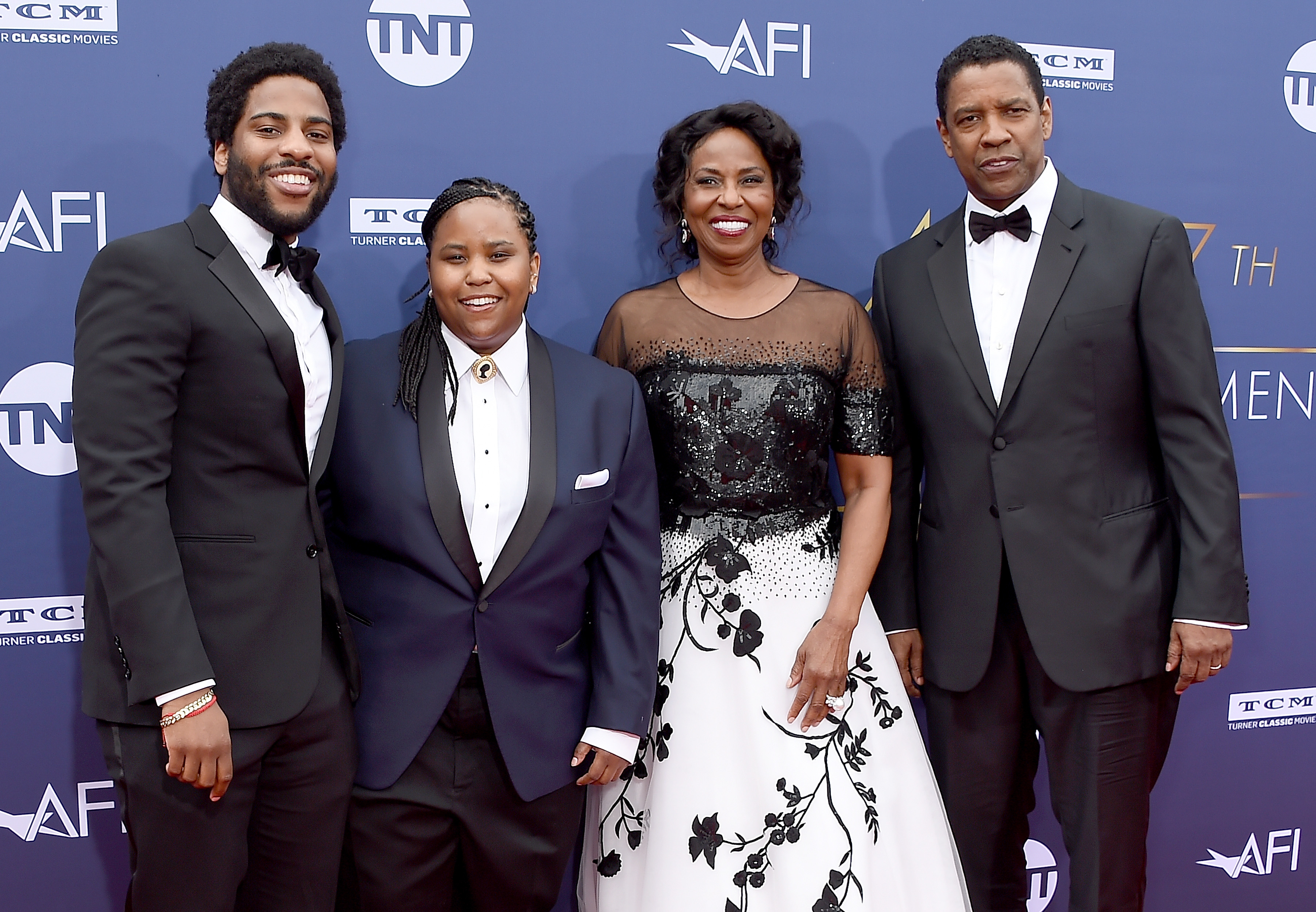 Malcolm, Katia, Pauletta et Denzel Washington lors du 47e gala de remise des prix pour l'accomplissement de la vie de l'American Film Institute à Hollywood, en Californie, le 6 juin 2019 | Source : Getty Images
