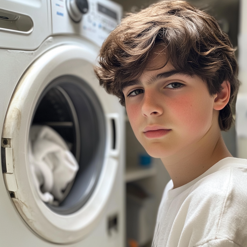 Un adolescent en train de faire sa lessive | Source : Midjourney